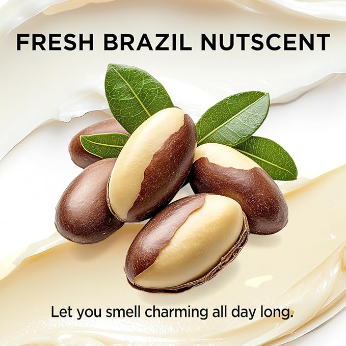 Brazil Nut Whipped Body Butter, Brazilian Body Butter Cream, Natural Whipped Shea Butter for Women Dry Skin, Gentle Hydration with Long Lasting Moisture 6.8 floz