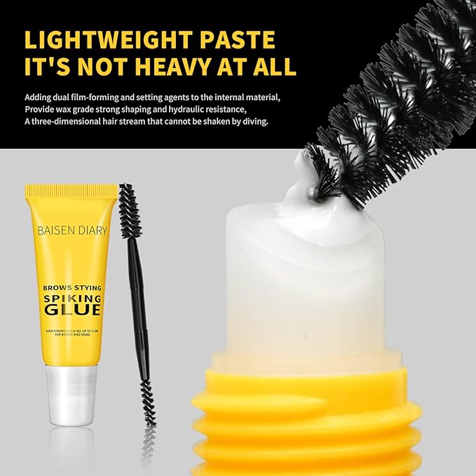 Brow Styling Spiking Glue - Clear Eyebrow Setting Gel, Brow Fix Gel for Long-Lasting Hold, Waterproof & Sweat-Proof Brow Gel, Flawless Natural Look, Ideal for Salon & Home Makeup Use