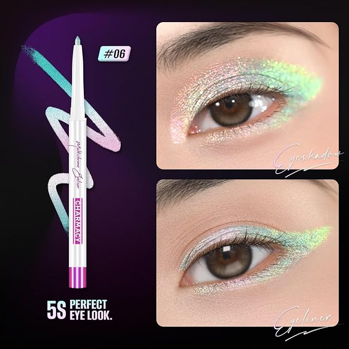 CHARMACY Chameleon Eyeliner Gel Pen, Color Changing Eyeliner, Long-Lasting, Waterproof & Smudge-Proof Formula, Metallic & Shimmer Shades for Creative Makeup, Easy Application (B01)