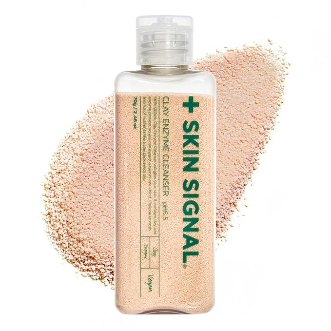 Pink Clay Enzyme Cleanser, Blackhead Remover Powder Cleanser, Deep Pore Cleansing with BHA, Gentle Exfoliating Face Wash, Facial Scrub for Acne-Prone Skin, Korean Skin Care