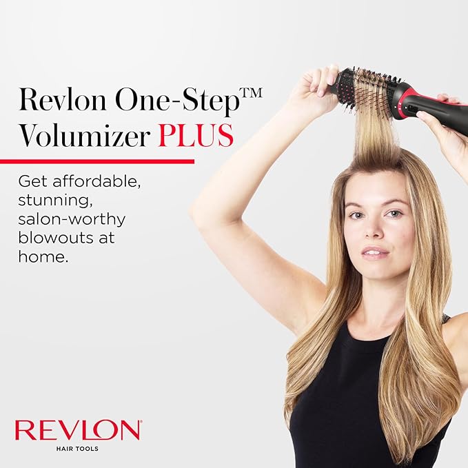 REVLON One Step Volumizer Plus Hair Dryer and Styler | More Volume, Less Damage, and More Styling Control for Easy and Fast Salon-Style Blowouts, Plus Travel Friendly (Black)