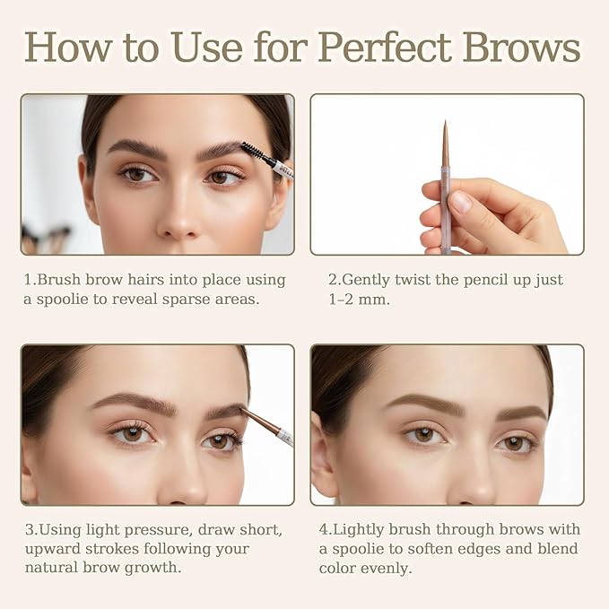 MicroFine Precision Brow Pencil, Ultra-Fine 1.2mm Tip, Buildable Natural Color, Smudge-Resistant Long-Wear, Vegan & Cruelty-Free Brow Definer (01 Taupe, 0.0016 oz/45mg（pack of 1）)