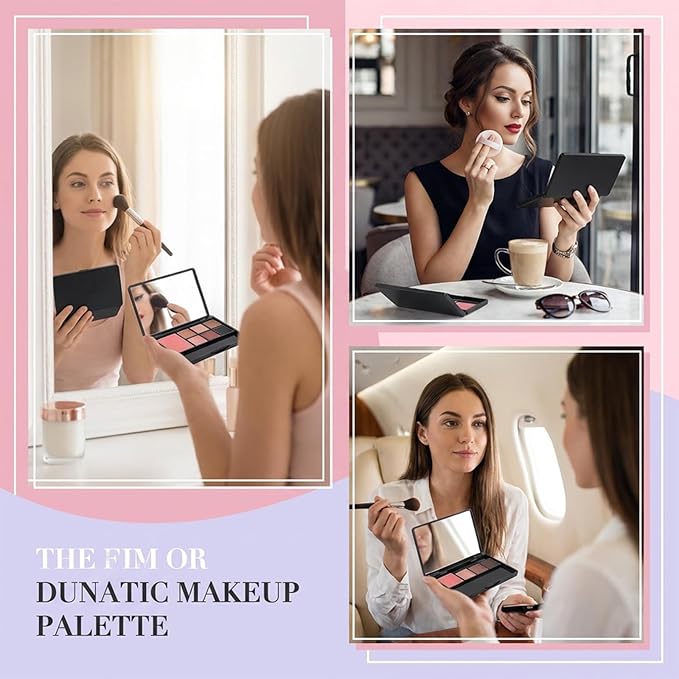 2Pcs Empty Magnetic Makeup Palette, Empty Eyeshadow Blush Powder Dispensing Storage Box with Mirror Rectangular Cosmetics Tavel Storage Box for DIY Cosmetics Lipstick Blush Powder (4.69" x 2.48")