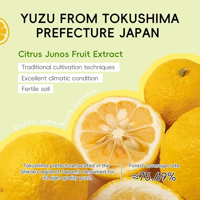 QUIYUM 14 Pack YUZU Sheet Mask - Hydrating Facial Masks for All Skin Types, Skincare Set, Spa Gift for Women & Teens