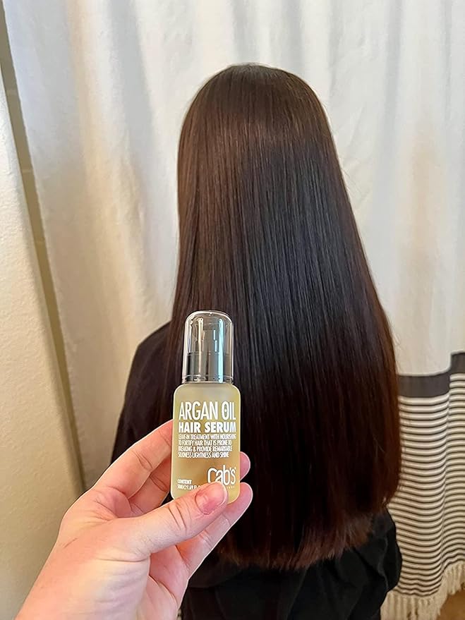 Cab's Silk Essence with Argan Oil & Coconut Oil | Color-Protection Treatment for Dry, Frizzy & Curly Hair | Hair Serum for Growth & Shine