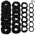 24 Pcs Hair Ties Scrunchies for Women Big Satin Scrunchie for Girls Seamless Elastic Hair Bands Soft Small Hair Tie for Thick Thin Hair Ponytail Holders Accessories