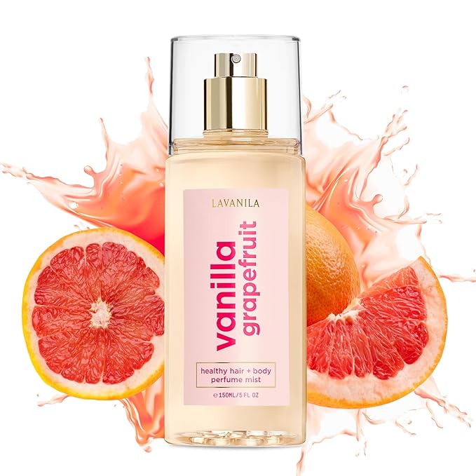 Lavanila Vanilla Grapefruit Hair & Body Mist for Women, 5 Oz – Bright & Citrusy Vanilla Body Spray, Hair Perfume & Fragrance with Madagascar Vanilla – Lightweight Women’s Fragrance for Hair & Skin