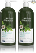 Avalon Organics Scalp Treatment Tea Tree Shampoo,Encourages Scalp Well-Being and Leaves Hair Soft,32 Fluid Ounces,(Pack of 2)