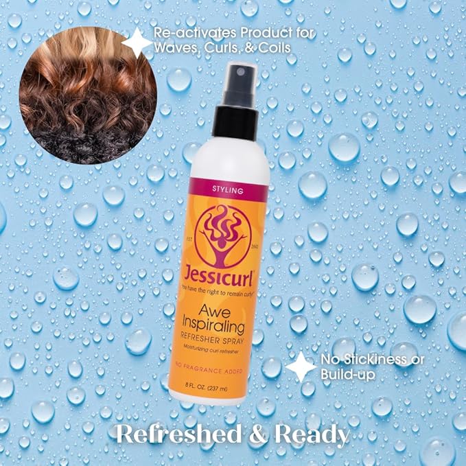 Jessicurl, Awe Inspiraling Spray, Citrus Lavender, 2 Fl oz. Moisturizing Midday Curl Refresher Spray for Curly Hair, Curl Defining