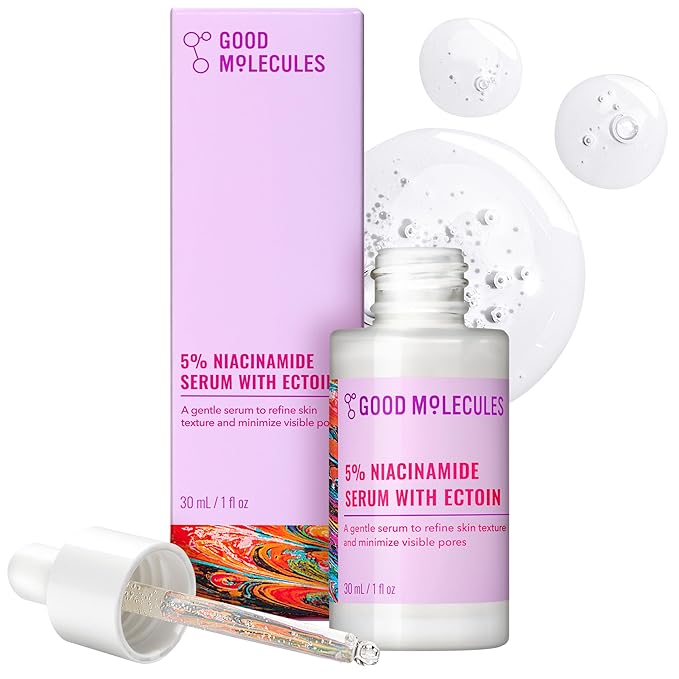 Good Molecules 5% Niacinamide Serum with Ectoin - Ultra Hydrating Serum to Target Enlarged Pores and Blemishes - Moisturizing, Pore Minimizer for Face - Skin Care