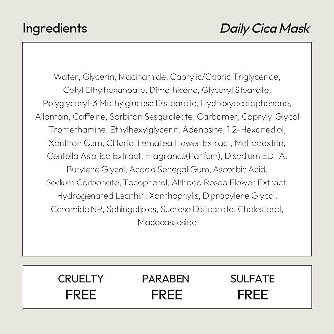 LAPCOS Cica Sheet Mask - Regenerating & Soothing Face Masks with Niacinamide & Centella Asiatica for Dull, Damaged Skin Barrier - Highly Breathable Bamboo Sheet - Korean Skin Care (Pack of 5)