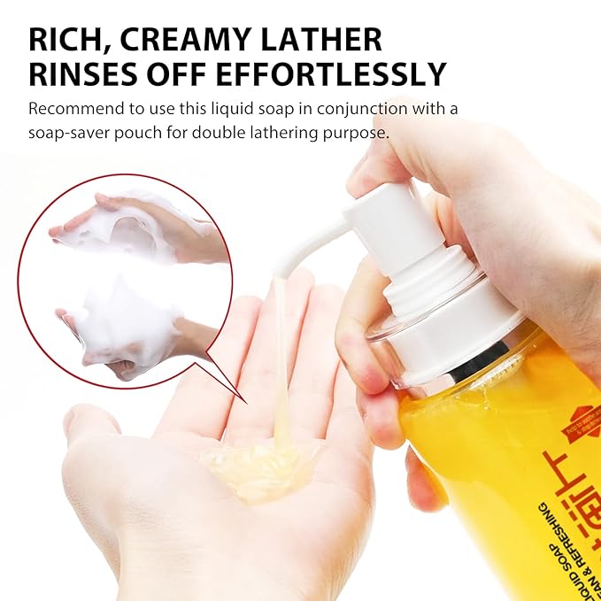 Bee & Flower Sulfur Soap Liquid Shampoo & Body Wash - Daily Head to Toe Skin Care Product for Men and Women - 10.8 Fl Oz - Pack of 1