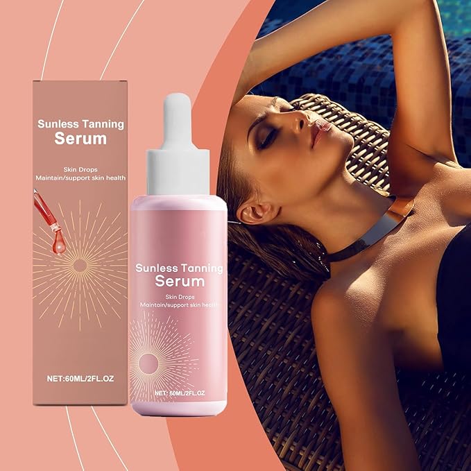 Self Tanning Drops, Sunless Tanning Drops for Natural Bronze, Self Tanner for Face Body, Bronzing Drop Serum Suitable for All Skin Types, Customizable Glow, Enhancing Natural Skin Tone (Pink)