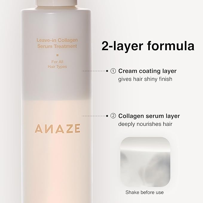 Leave-In Collagen Serum Treatment 200ml – Hydrating & Nourishing Mist for Dry & Frizzy Hair – Lightweight No-Rinse Formula with Protein & Oil Layer, Valentine's Day Gifts for Woman