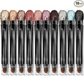 LUXAZA PRO Blue Eyeshadow Stick Makeup Set 10PCS, Neutral Shimmer And Matte Cream Eye Shadow Palette, Metallic Bronze Smoky Eyeliner Brightener Crayon Pencil Kit, Ideal Gift for Women -Mint Chocolate
