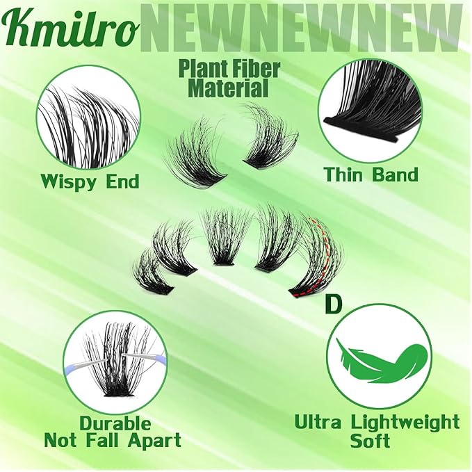 Lash Clusters 12-22mm Cluster Eyelash Extensions Wispy 150D+200D Volume Individual Lashes Waterproof Eyelash Clusters 324pcs Thick False Lashes Soft DIY at Home
