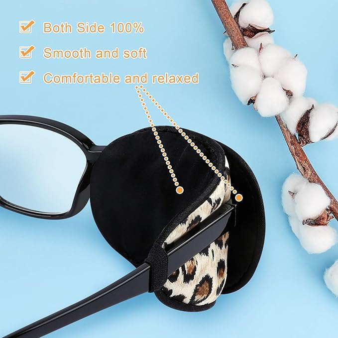 eZAKKA Eye Patches for Adults, Eye Patch for Glasses, Silk Eye Patch Medical for Lazy Eye Patches for Women Amblyopia Strabismus and After Surgery (Brown+Leopard)