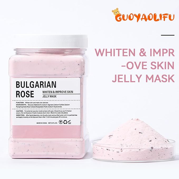 Jelly Masks for Facials Professional,Jelly Face Mask Skincare Hydrating,Jelly Masks Powder for Face Moisturizing,Smoothing,Deep Cleaning,Oil Contral,for All the Skin 23 Fl Oz(Bulgarian Rose)