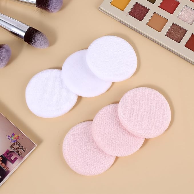 Sibba 12 PCS Blush Loose Powder Make Up Puff Face Setting Body Makeup Soft Velour Sponge Cosmetic Make Up Mini Portable Finger Applicator Holder Small Fluffy Highlighter Facial Cosmetic Cushion