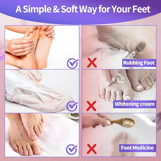3 Pcs Foot Peeling Mask & 5 pcs Moisturizing Foot Mask ,Exfoliator Peel Off Calluses Dead Skin Callus Remover, Dry Skin Moisturizer for Soft Smooth Touch Feet,Foot Care Spa Peeling Gifts for Women Men