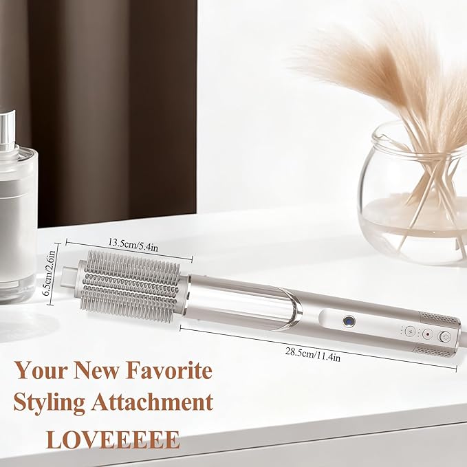 Upgraded Round Volumizing Brush for Shark Flex Style Attachment, Round Brush Compatible with Shark Flexstyle for Smooth Styling Adds Volume Curls(1.5in barrel, 2.6in with Bristles)