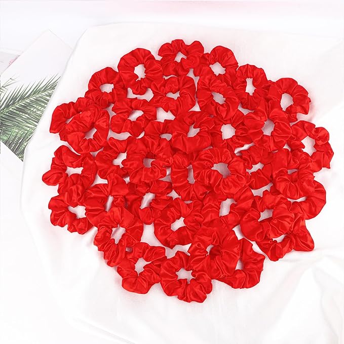 Silk Satin Scrunchies for Women Girls 36 PCS Hair Scrunchies Silk Satin Hair Ties for Thick Hair Bulk Hair Ties Hair Accessories