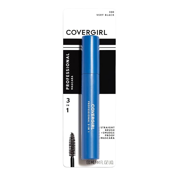 COVERGIRL Professional Mascara Regular Brush Very Black 200, (Packaging may vary) 0.3 Fl Oz (Pack of 2)