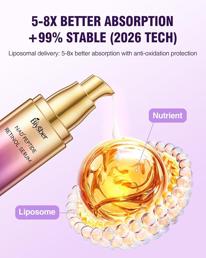 Retinol Peptides Serum for Face: Anti Aging Collagen NAD+ Hydration Serum for Wrinkles Fine Lines, Firming Face Neck Skin for Women Men Day Night