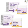 2-Pack All-Natural Turmeric Skin Cream & Nad+ Turmeric Clay Mask, Cleanses Skin, facial Repairand Moisturizing, Lighten Dark Spots, Evens Skin Tone & Anti-Aging