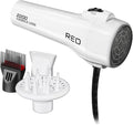 Red by Kiss Handle-Less Ceramic Tourmaline Hair Dryer, 1875W Ergonomic Grip, White, Includes 3 Attachments, For Detangling, Straightening, and Frizz-Free Shine