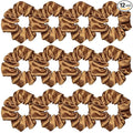 12 Pcs Satin Silk Scrunchies, Soft Hair Ties, Fashion Hair Bands, Bow Ropes, Elastic Bracelets, Ponytail Holders, Accessories for Women and Girls (4.5 Inch, Brown)