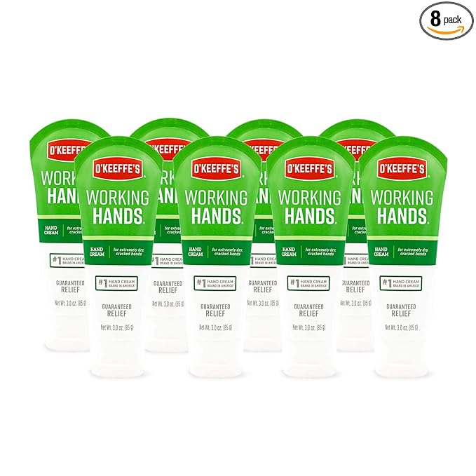 O'Keeffe's K0290004-8 Working Hands Hand Cream Tube (8 Pack), 3 oz