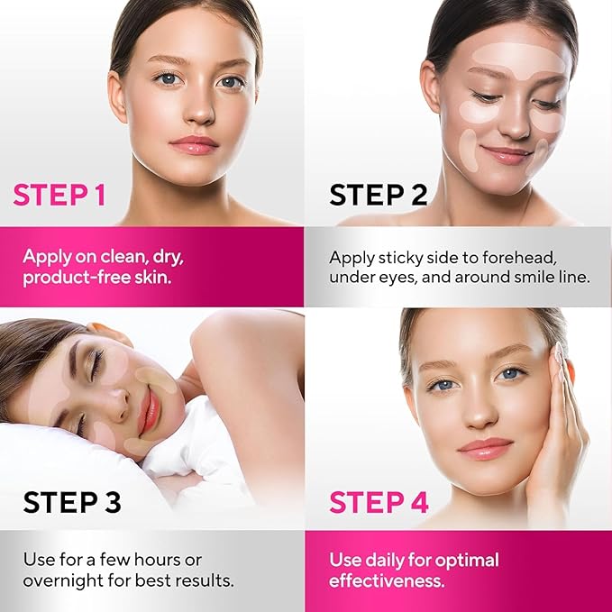SILKDERMIS Silicone Face and Forehead Wrinkle Patches: Facial Wrinkle Patch for overnight and Smile Line and Under Eye Patches Forehead Wrinkle Treatment