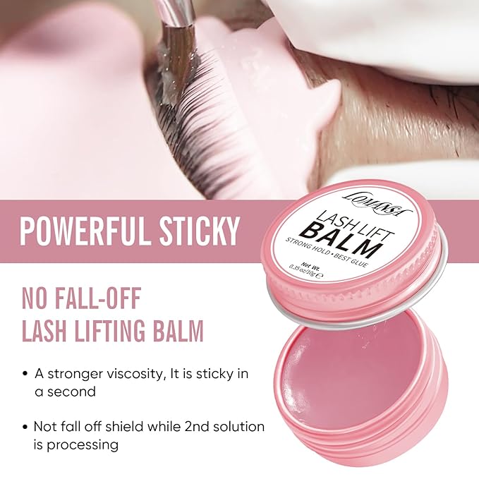 Lash Lift Glue Korean Lash Lift Balm Glue Eyelash Perm Balm Fruit Flavor Lifting Curling Gel for Lash Perm Kit 10g (Rose)