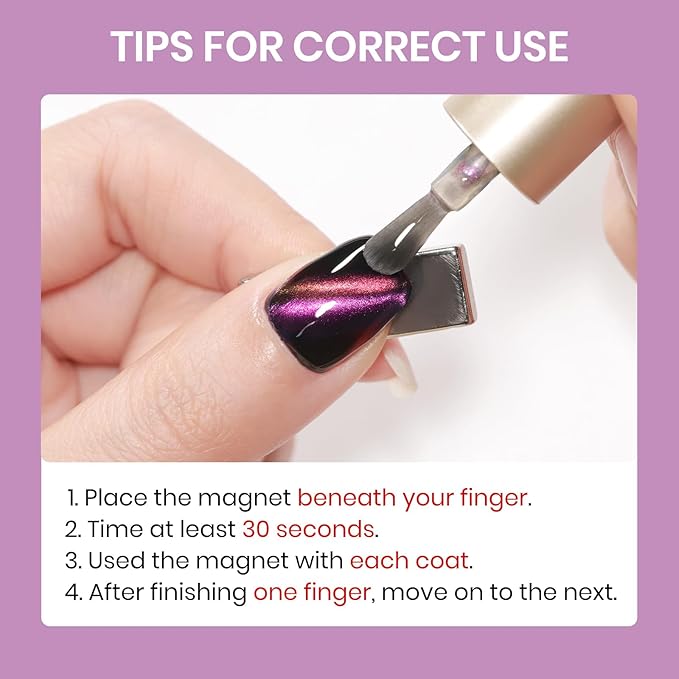 9D Magnetic Cat Eye Nail Polish Set, Cateye Nail Polish Non Gel with Magnet, Multi-Color Holographic Glitter Quick Dry Nail Lacquer High Glossy DIY Salon Gift for Women Girl