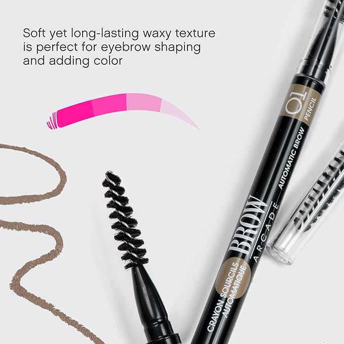 Vivienne Sabó Brow Arcade Eyebrow Pencil – Ultra-Fine Tip for Hair-Like Strokes, Smudge-Proof Natural Finish, Built-In Spoolie Brush, Shade 01 Light Blonde, 0.035 oz