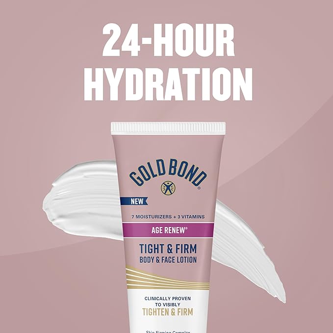 Gold Bond Age Renew Tight & Firm Body & Face Lotion with Proteins & Lipids, Skin Firming Lotion for Aging, Dry Skin, 8 oz.