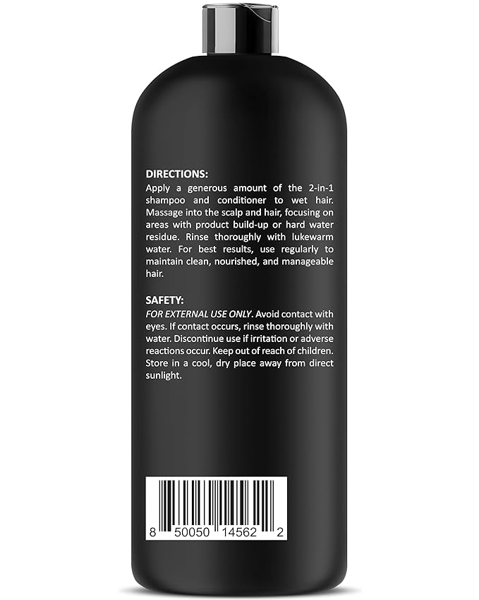 INFINA ESSENTIALS Hard Water Shampoo and Conditioner 2-in-1 | Chelating Cleanser for Mineral Buildup Removal | Sulfate-Free, Color Safe | Chelactik-3 Complex, Rosemary Oil & Vitamin E | 16 fl oz