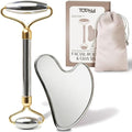 Stainless Steel Face Roller & Gua Sha Facial Tools, Face Massager for Self Care, Roller for face, Jawline Sculpting and Puffiness Reducing