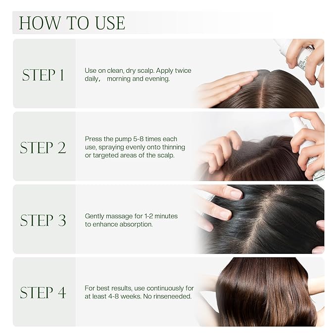 Morovan Hair Growth Spray for Scalp: 30 Days Hair Loss Reduction & Hair Growth with Batana and Castor Oil for Thinning Hair & Damaged Hair & Severe Hair Loss-2.7 fl oz