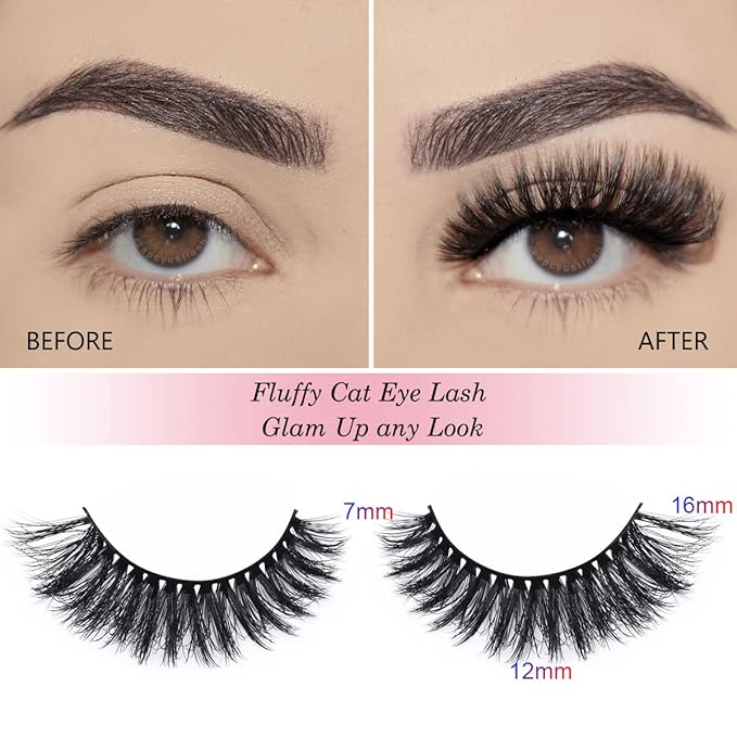 APCYUST Lash Wholesale Wispy False Eyelashes 3D Mink Eyelash 10 Pairs 5 Styles Fluffy Fake Lashes Bulk with Individual Case