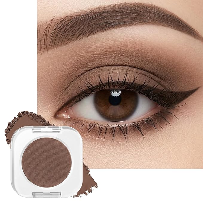 Erinde Mocha Brown Matte Single Eye Shadow Palette Makeup for Older Women, Natural Eyeshadow Powder for Blue, Green & Brown Eyes, High Pigment Blendable Long-Lasting Eye Shadow Sombras para Ojos, 07