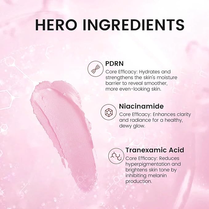 PDRN Pink Clay Stick Mask, with Salmon DNA PDRN Niacinamide Blackhead Remover Pore Cleansing Gentle Exfoliation Improve Uneven Skin Tone Mud Mask Skincare for Face All Skin Types
