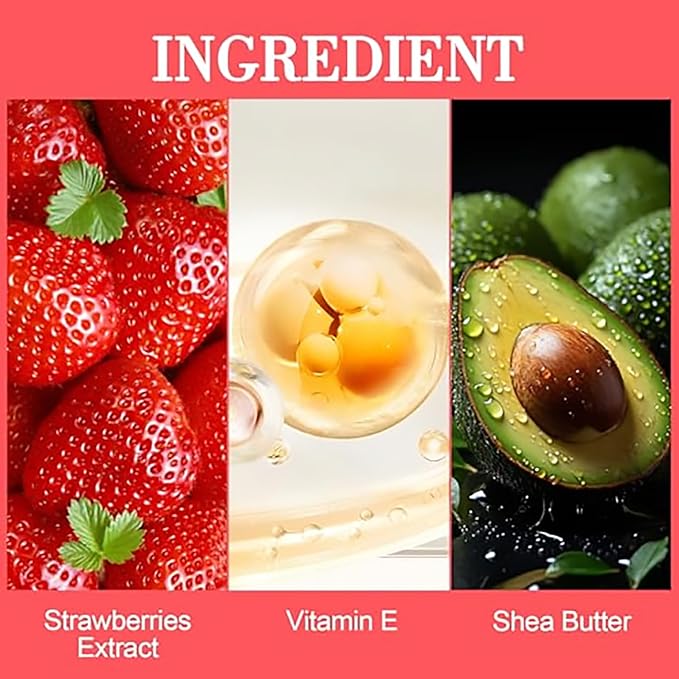Grospe 42% Urea Cream Moisturizer plus Strawberry for Dry Cracked Feet Knees Elbows Hands Hydrates & Nourish Foot Care for Softens Exfoliates Dead Skin Smoothing Skin, 1.41Oz