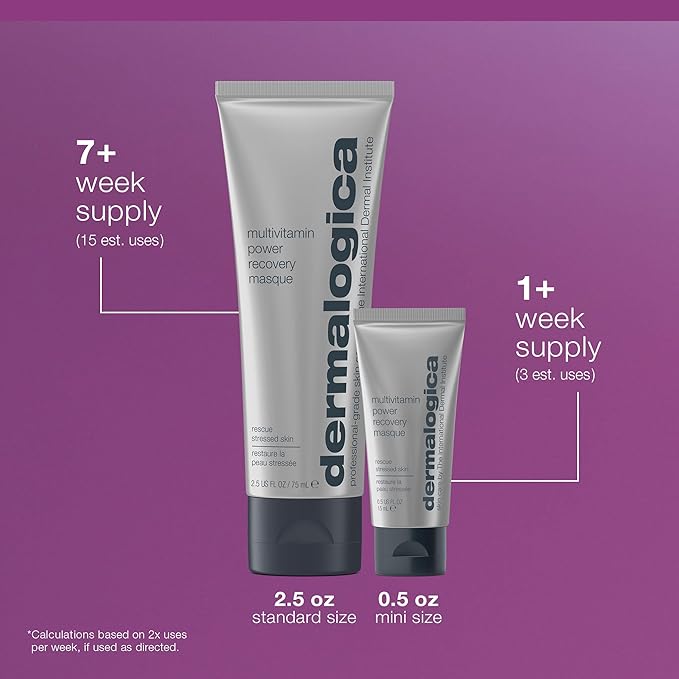 Dermalogica Multivitamin Power Recovery Masque, Anti-Aging Face Mask with Vitamin C & Lactic Acid - Restore and Repair Damaged, Aging Skin, 2.5 fl oz