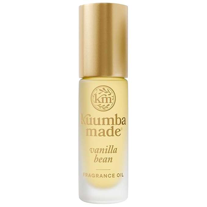 Kuumba Made Vanilla Bean Fragrance Oil, Long-Lasting Scented Oil Perfume Roller, Vegan, Alcohol-Free, 0.15 Fl Oz
