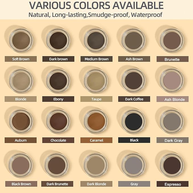Eyebrow Pomade - Waterproof Brow Pomade for Long-lasting Results,Smudge Proof and Sweat Resistant Formula,Natural Eyebrow Makeup for All Skin Types and Tones - Soft Coffee