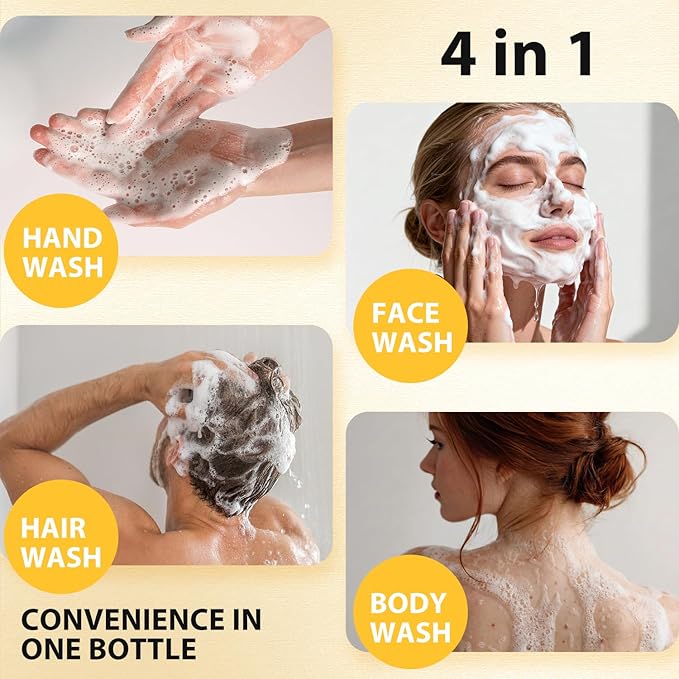 Bee & Flower Sulfur Soap Liquid Shampoo & Body Wash - Daily Head to Toe Skin Care Product for Men and Women - 10.8 Fl Oz - Pack of 1