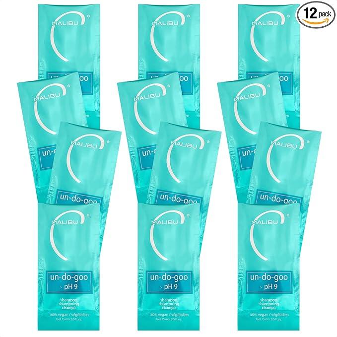 Malibu C Un-Do-Goo Clarifying Shampoo - Removes Product Build Up and Resins from Hair - Shine Restoring, Sulfate-Free Cleanser (12 Packets)