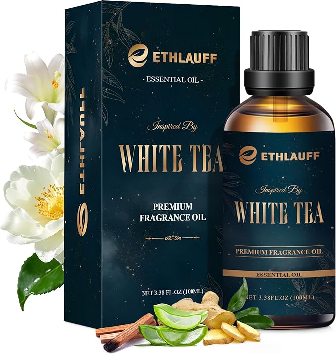 Hotel Collection Diffuser Oil Inspired by W Hotel, White Tea Essential Oil for Diffuser, Fragrance Oil 100 ml 3.38 Fl Oz